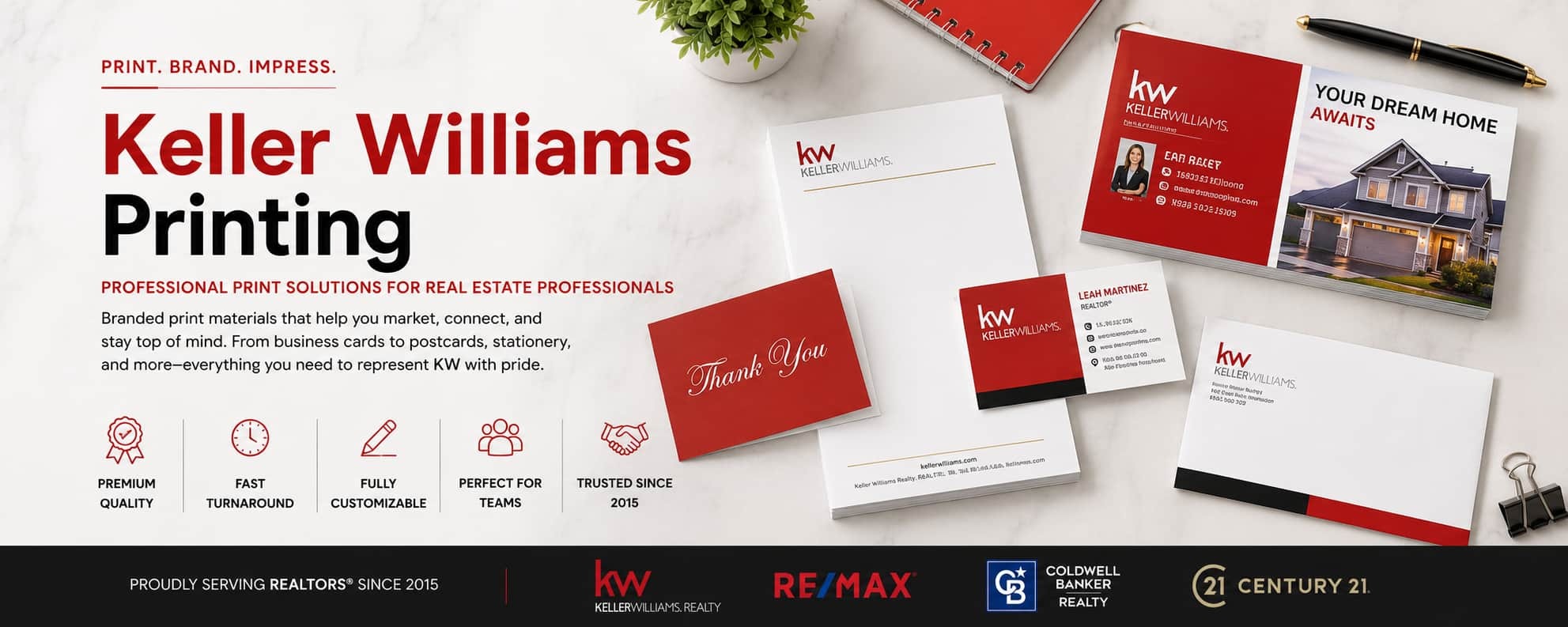 Keller Williams printing products for REALTORS and real estate professionals