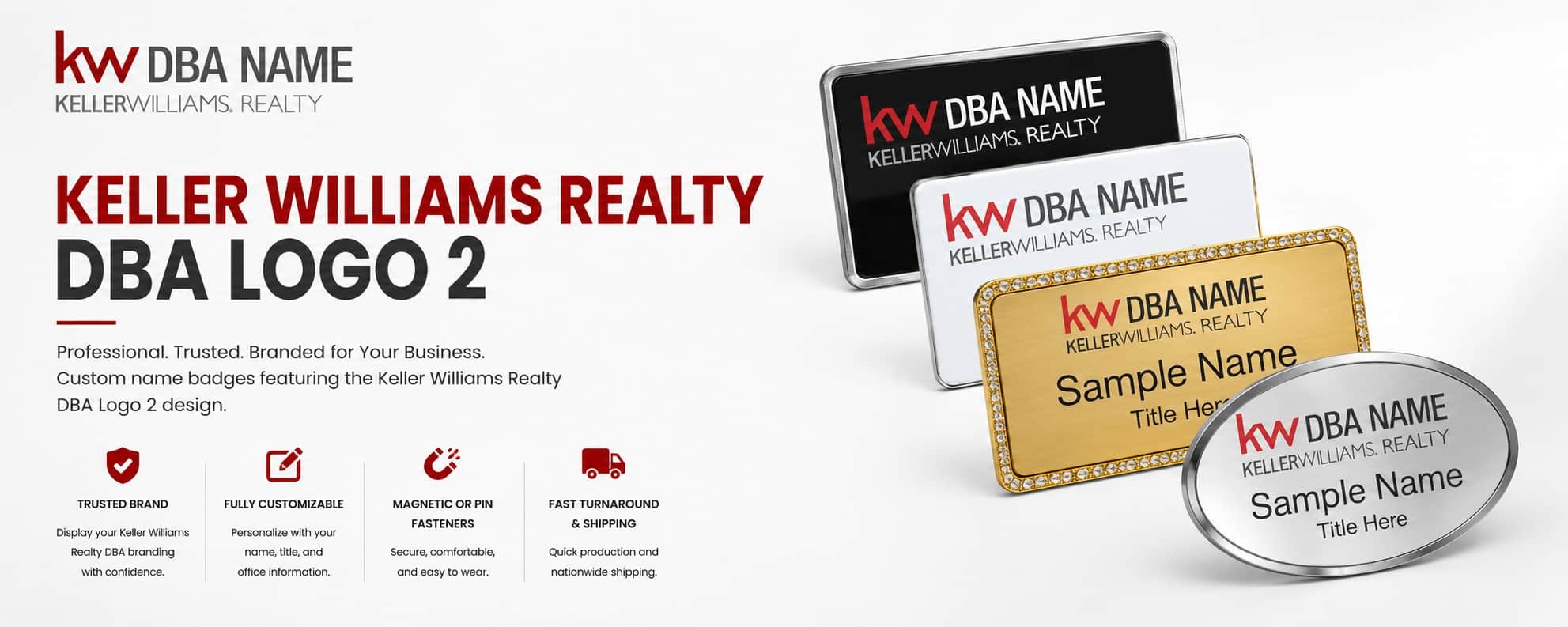 Keller Williams Realty Logo 2 DBA Name Badges