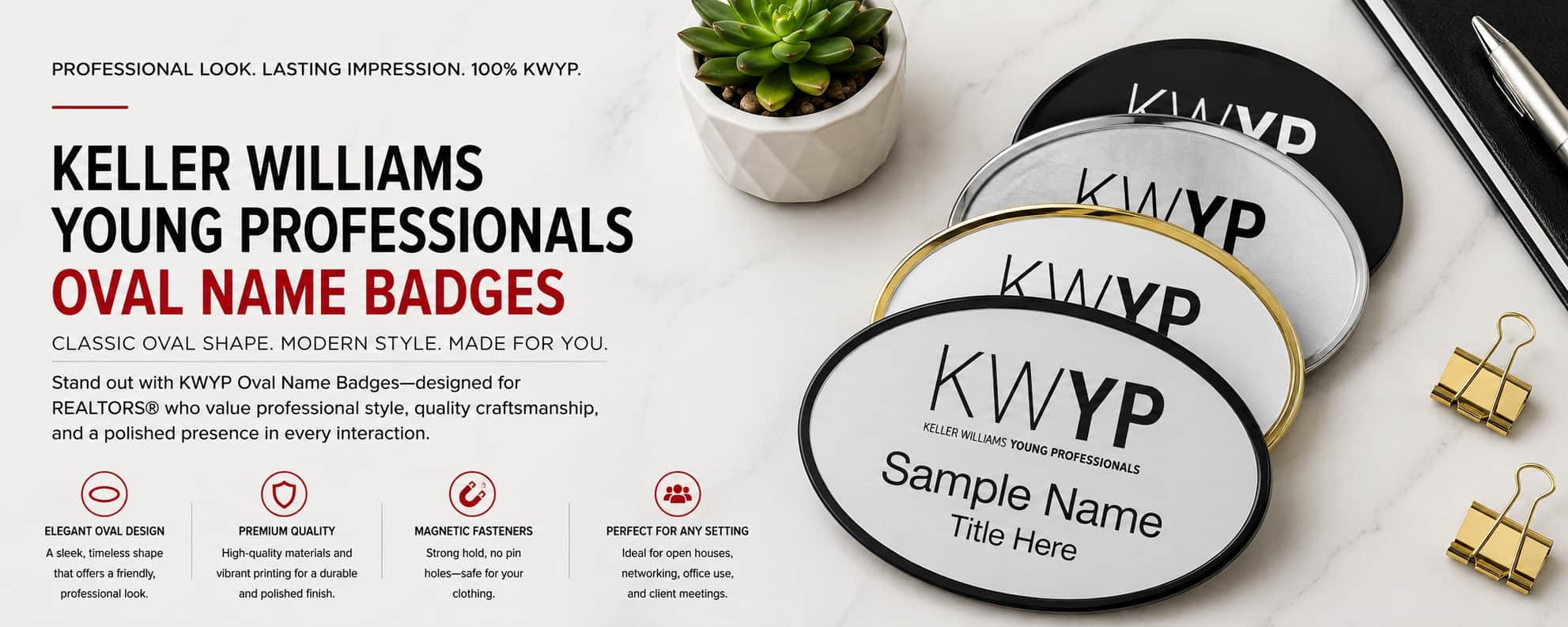 Keller Williams Young Professionals oval REALTOR name badges