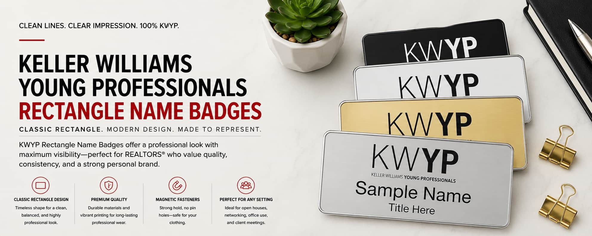Keller Williams Young Professionals rectangle REALTOR name badges