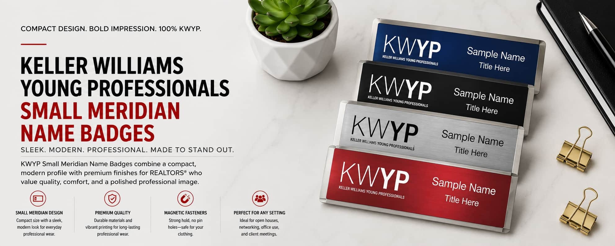 Keller Williams Young Professionals small meridian REALTOR name badges