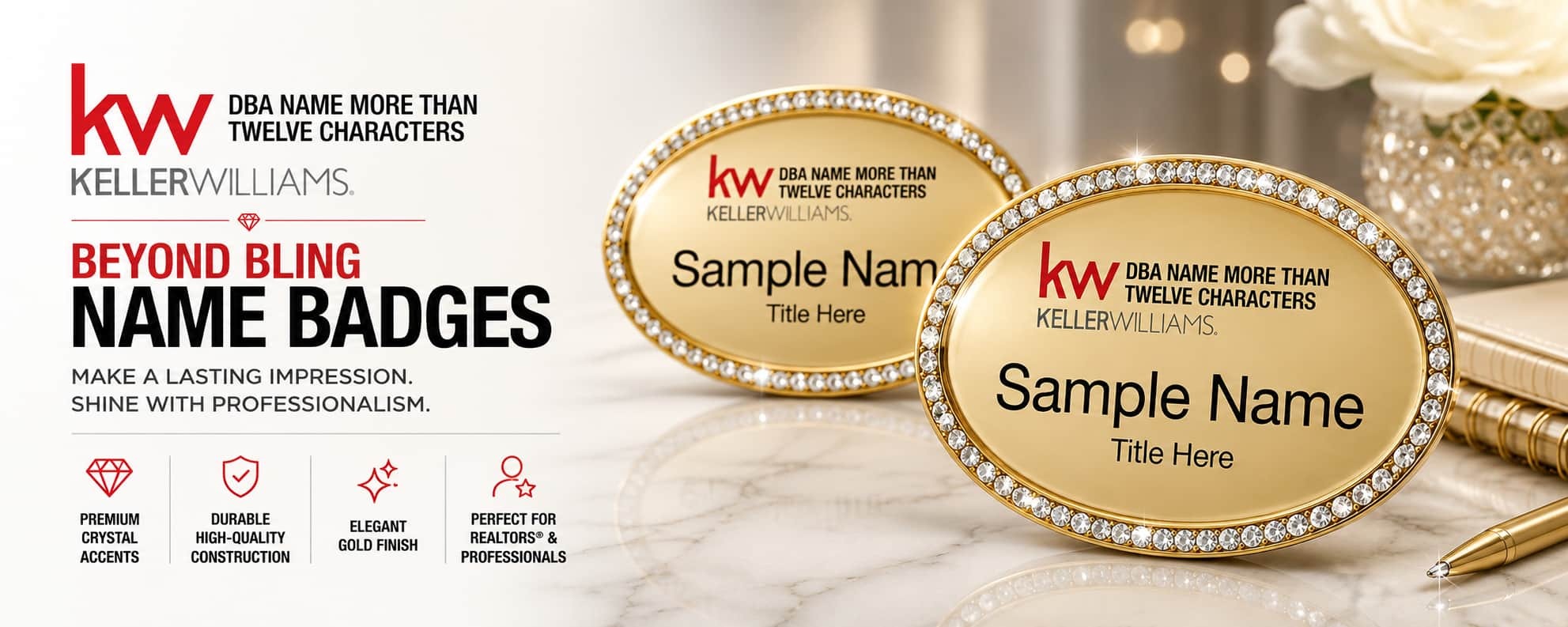 Keller Williams Logo 5 Beyond Bling REALTOR name badges