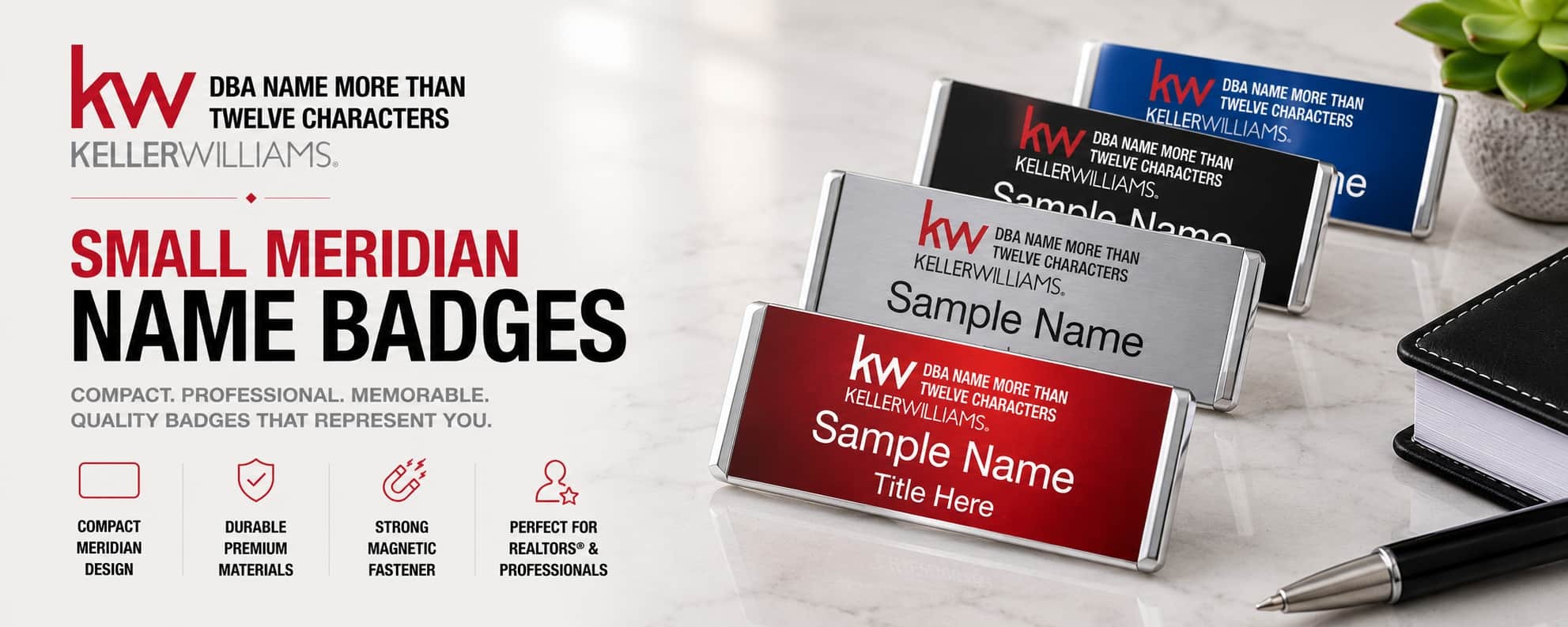 Keller Williams Logo 5 small meridian REALTOR name badges