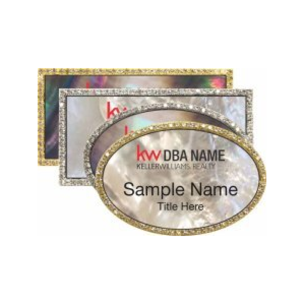 Mother of Pearl Bling Name Badges