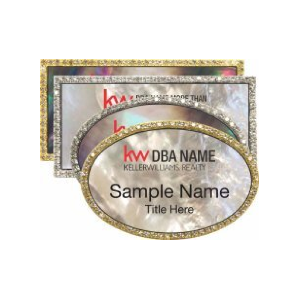 Mother of Pearl Bling Name Badges