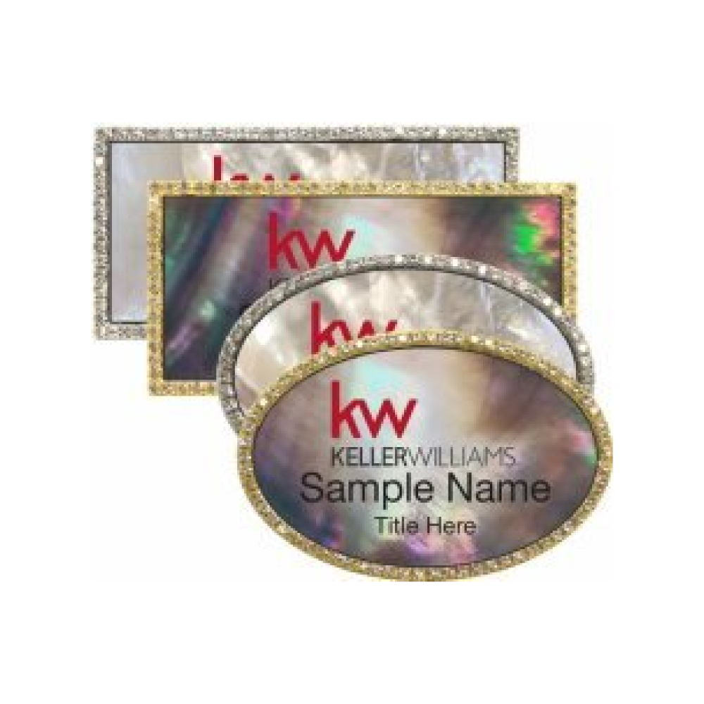 Mother of Pearl Bling Name Badges