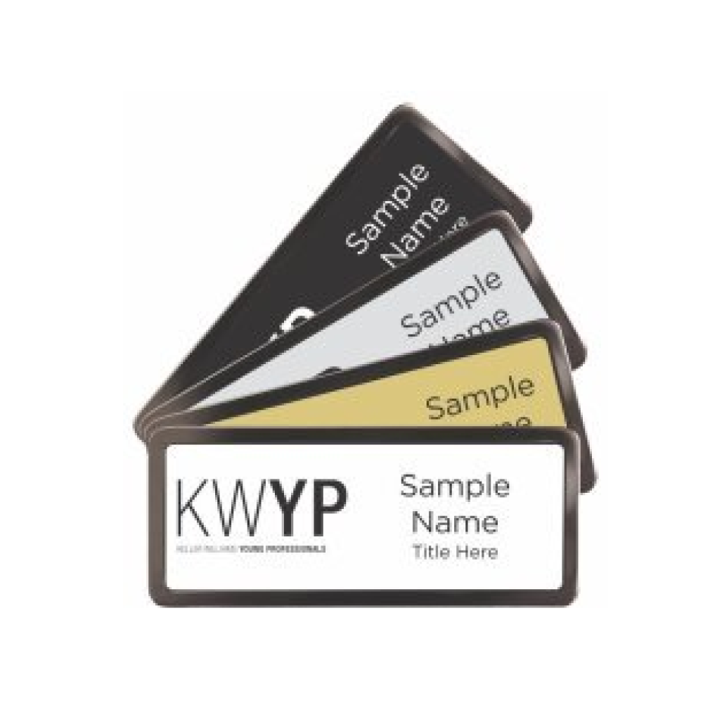 Black Chrome Name Badges