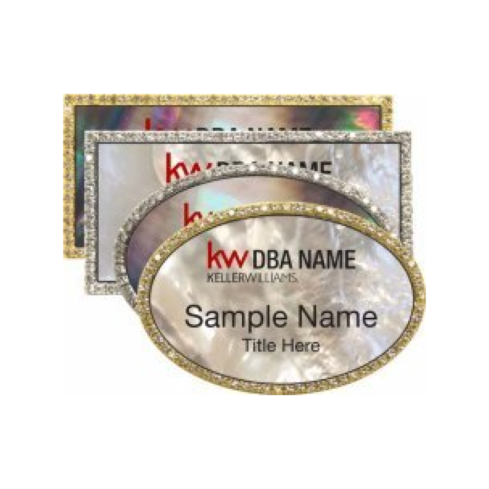 Mother of Pearl Bling Name Badges