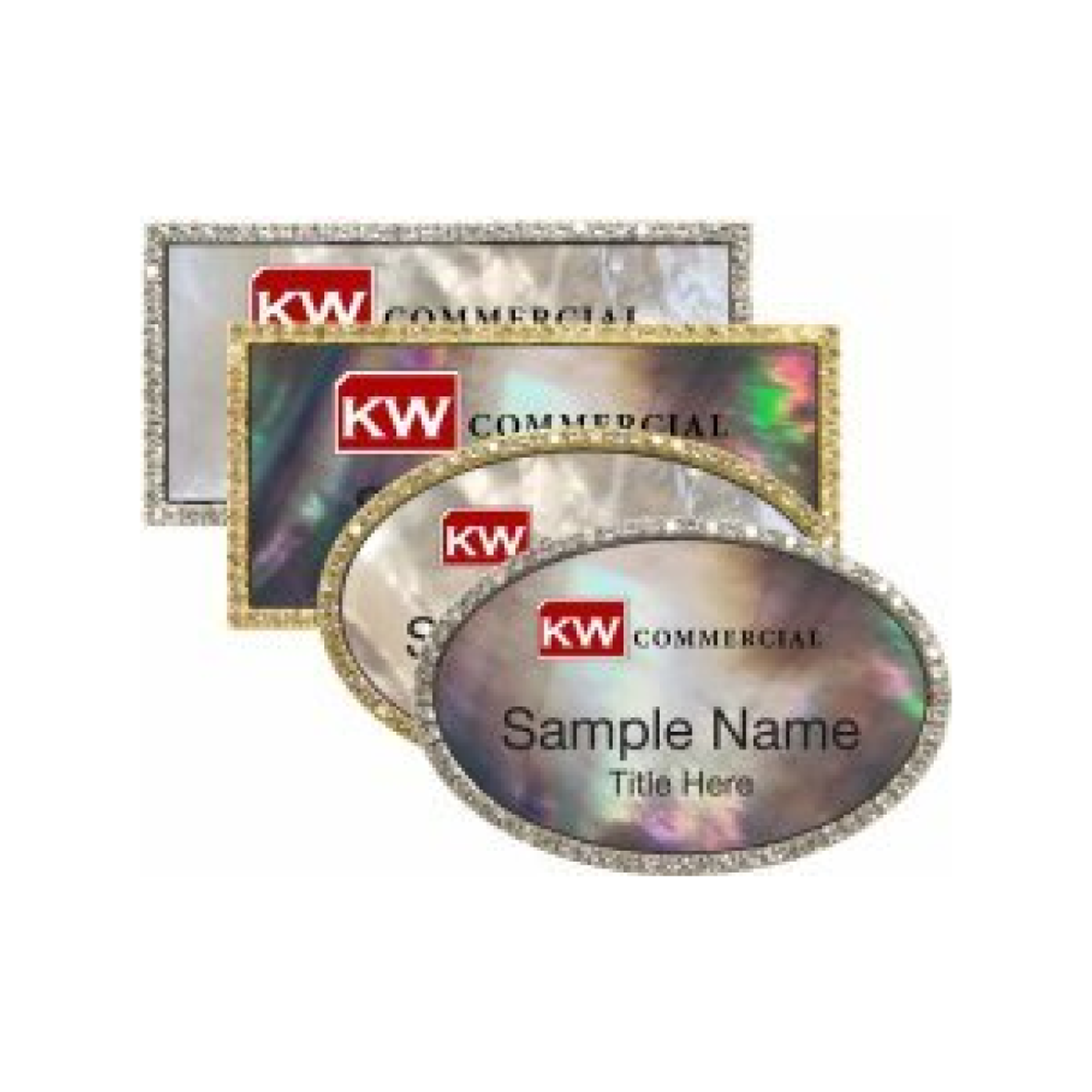 Mother of Pearl Bling Name Badges