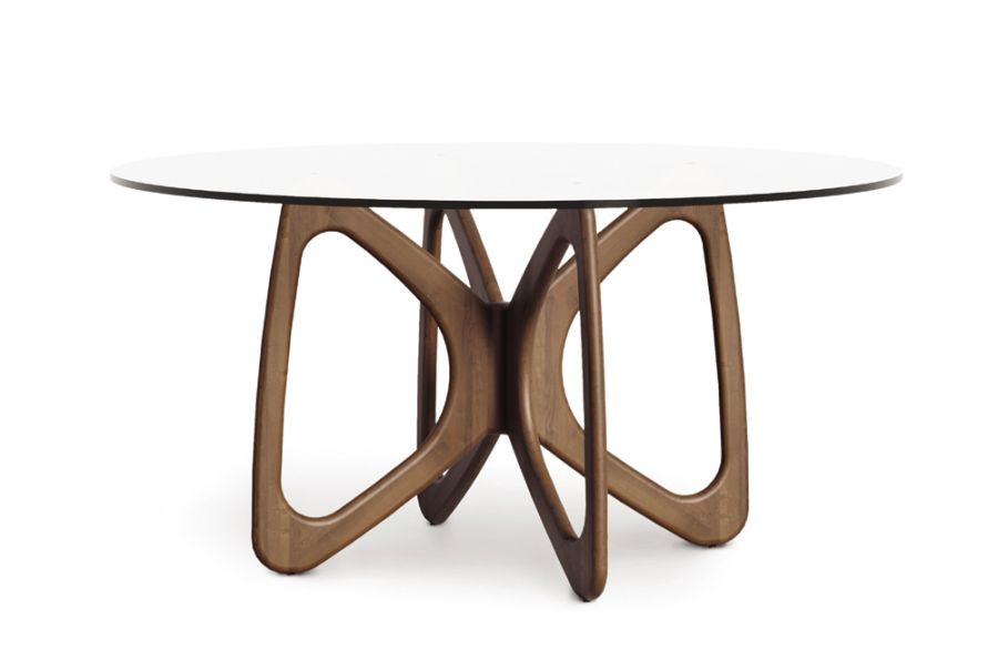 Butterfly Round Glass Top Dining Table - David Chase Furniture