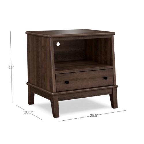 One Drawer Open Nightstand with dimensions