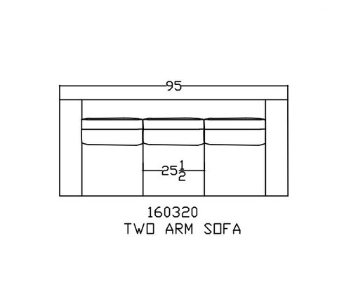 Key West Sofa, David Chase Furniture, Steamboat Springs, Colorado - Sofa schematic