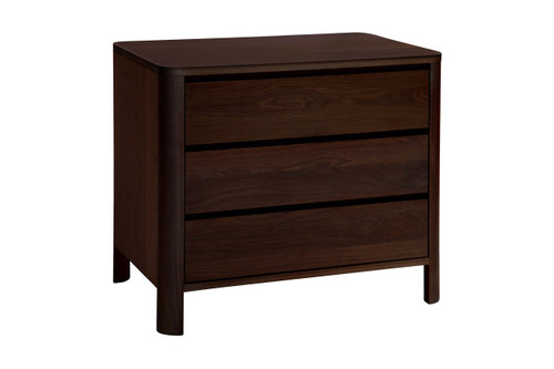 Curva 3 Drawer Nightstand. David Chase Furniture, Steamboat Springs, CO - Dark wood