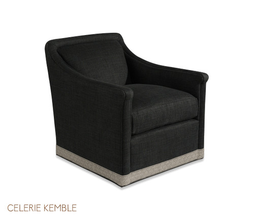 Farnham Park Swivel Chair, David Chase Furniture, Steamboat Springs, Colorado - Kale Smoke fabric, front