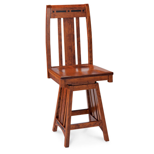 Aspen Swivel Barstool with Inlay. David Chase Furniture, Steamboat Springs, CO - Full