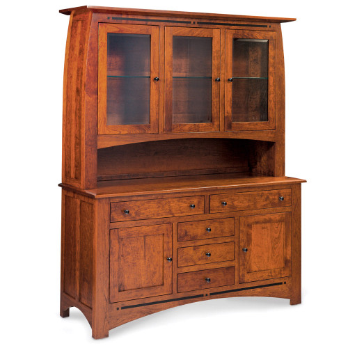 Aspen Open Hutch with Inlay, Large. David Chase Furniture, Steamboat Springs, CO - Full
