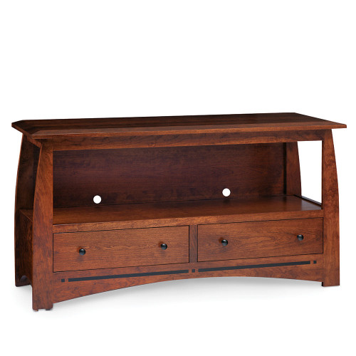 Aspen 2-Drawer Open TV Stand with Inlay, 60". David Chase Furniture, Steamboat Springs, CO - Full