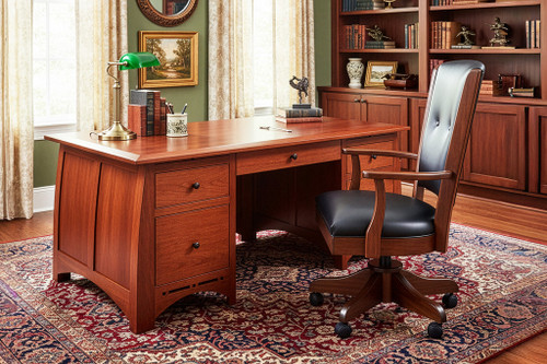 Aspen Executive Desk with Inlay. David Chase Furniture, Steamboat Springs, CO - Lifestyle 2