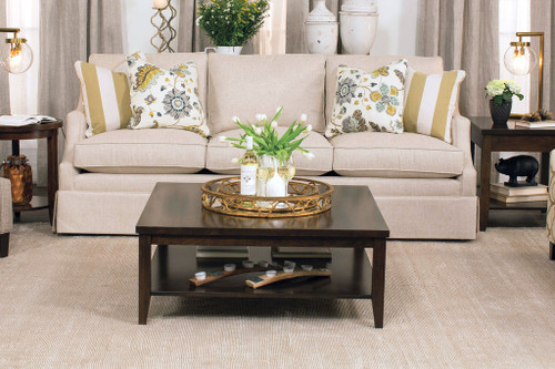 Crawford Square Coffee Table with Shelf. David Chase Furniture, Steamboat Springs, CO - Lifestyle