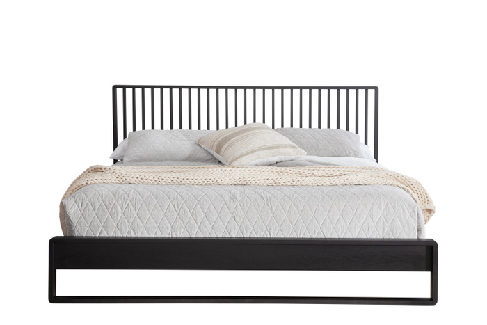 Corsa King Bed Slatted Noir Front
