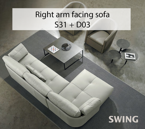 Swing Sectional, David Chase Furniture, Steamboat Springs, Colorado - Overhead right arm