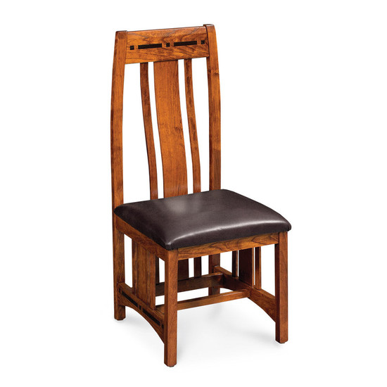 Aspen Side Chair with Lower Back and Inlay. David Chase Furniture, Steamboat Springs, CO - Full