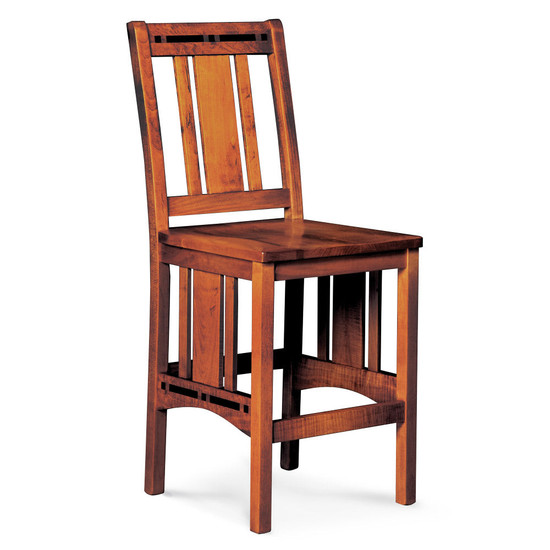 Aspen Stationary Barstool with Inlay. David Chase Furniture, Steamboat Springs, CO - Full