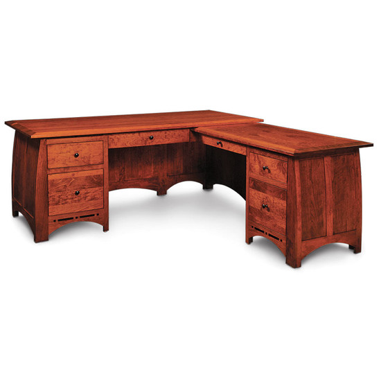 Aspen L-Shape Desk with Inlay. David Chase Furniture, Steamboat Springs, CO - Full