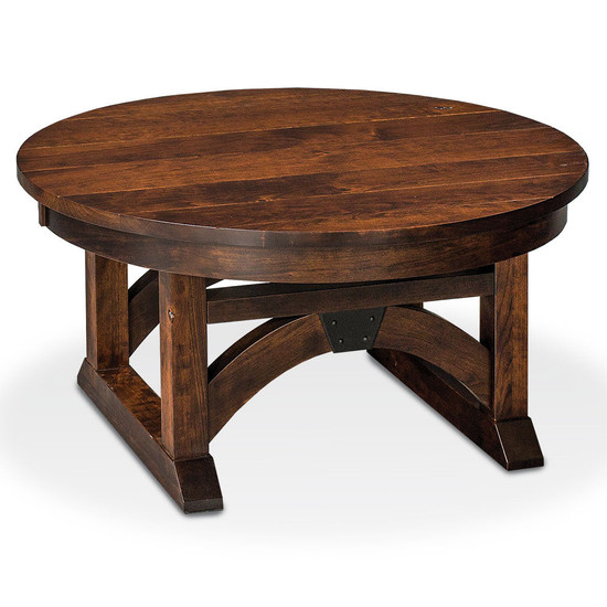 B&O Railroad© Trestle Bridge Round Coffee Table. David Chase Furniture, Steamboat Springs, CO - Full