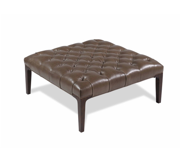 Cary Leather Ottoman. David Chase Furniture, Steamboat Springs, CO - Full