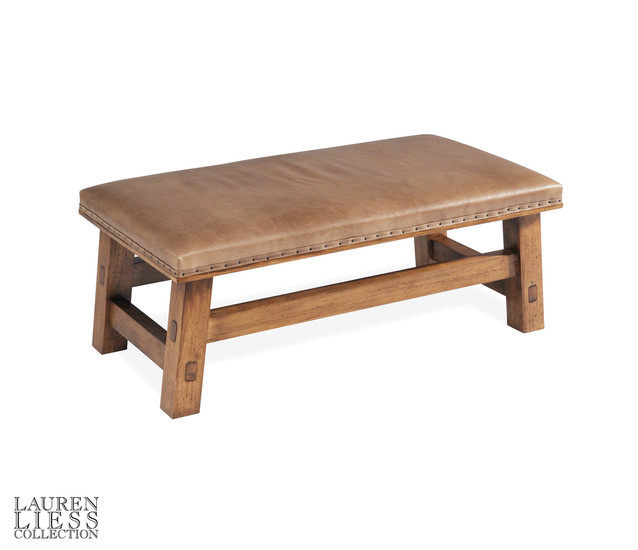 Shire Leather Ottoman. David Chase Furniture, Steamboat Springs, CO - Full