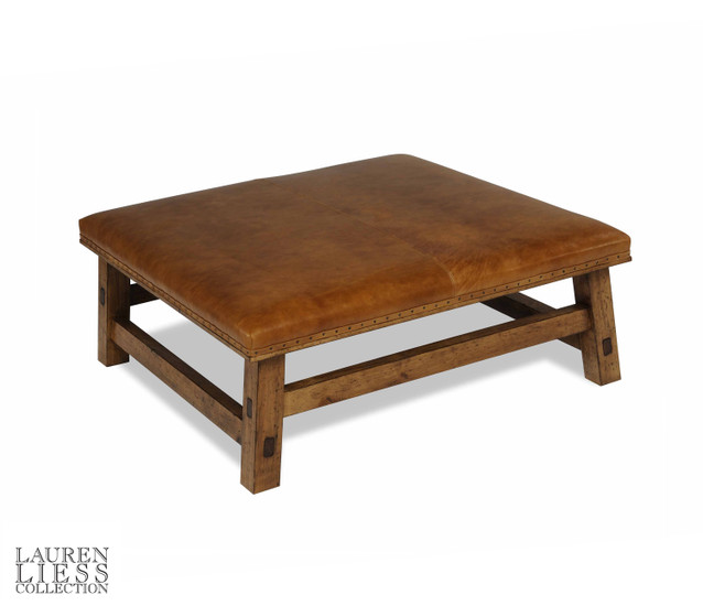 Village Leather Ottoman. David Chase Furniture, Steamboat Springs, CO - Full