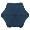 A blue BLUNT Metro Umbrella featuring a unique, eight-panel design and a central locking mechanism.