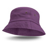 A purple Bondi Bucket Hat featuring a wide brim and ventilation eyelets.