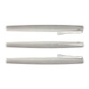 A metallic silver Lamy Studio Rolling Ball Pen displayed from multiple angles, featuring a sleek design and clip.