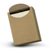 A rectangular kraft paper box with a rounded top, containing travel tissues in a compact design.