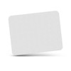 A travel mouse mat featuring a smooth, blank surface with rounded corners, designed for portability and ease of use.