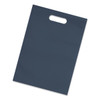 A navy blue tote bag with a handle and a simple design. It features a logo on the surface.