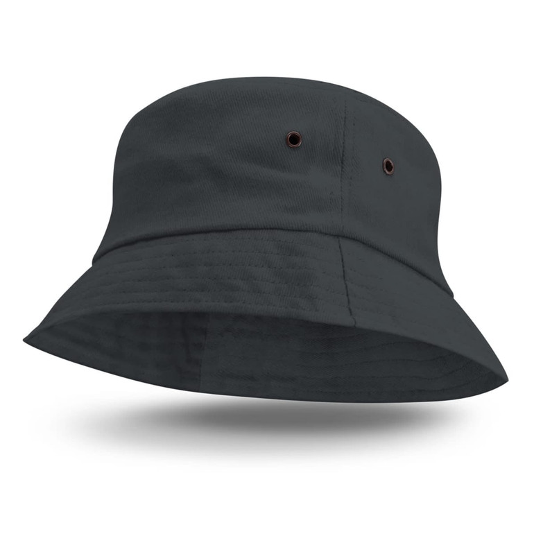 A Bondi Bucket Hat in a dark green color, featuring a wide brim and ventilation eyelets.