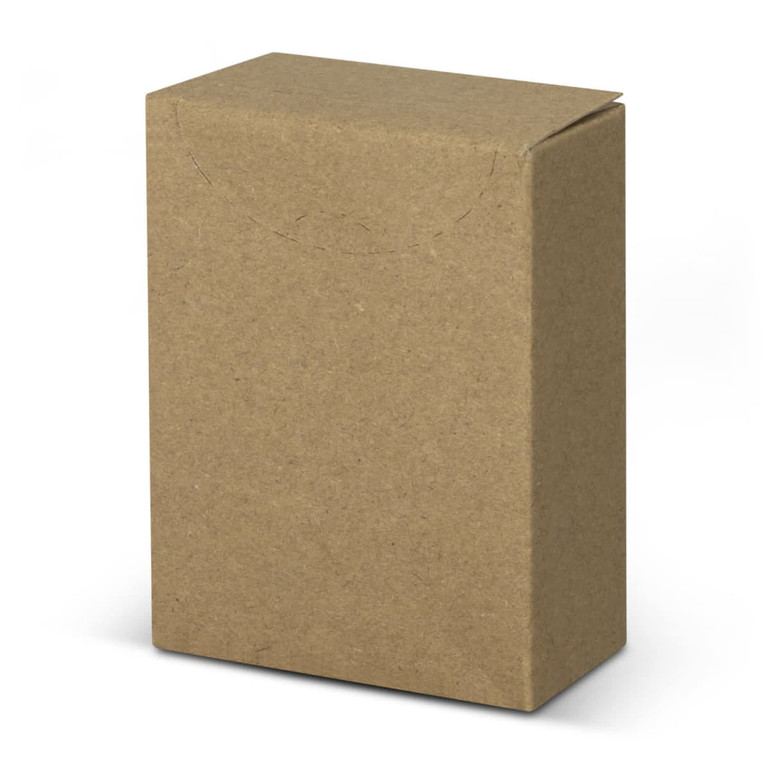 A plain brown cardboard box with a flap closure, designed for packaging small items.