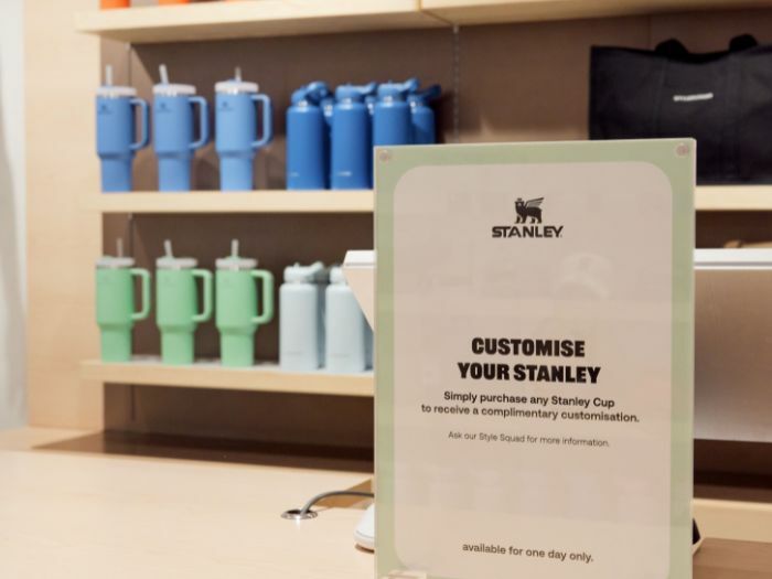 In store advertising of the Stanley brand activation.