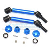 GPM Harden Steel+Alum Frt /Rear Adj. CVD Drive Shaft+Hex Adpt+Whl Lck Blue : Maxx