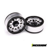 Incision IRC00252 KMC 1.9 XD229 Machete Silver/Black Plastic Beadlock Wheel Set (2)
