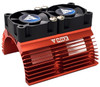 NHX V2 Heatsink with Twin High Speed Tornado 28000 RPM Cooling Fans for 1/8 Motors Red