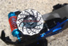 GPM Racing Alum +2mm Hex Blue w/ Brake Disk & Silver Lining : Rustler 4x4 VXL