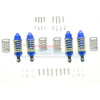 GPM Alum Front + Rear Shocks Low Center Of Gravity Version Blue : Rustler 4x4