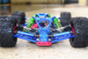 GPM Alum Front + Rear Shocks Low Center Of Gravity Version Blue : Rustler 4x4