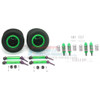GPM F/R Alum Shocks+Steel #45 Axles+Spring Hex+Tires/Rim Green : Rustler 4x4 VXL