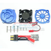 GPM Aluminum Motor Heatsink with Cooling Fan Blue : Unlimited Desert Racer