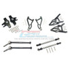 GPM Alum Frt Upper & Low Arms+Knuckle Arms+Harden Stl CVD Drive Shaft Black : UDR